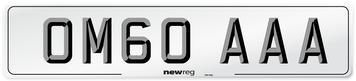 OM60 AAA Number Plate from New Reg